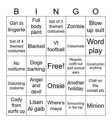 Halloween Bingo Card