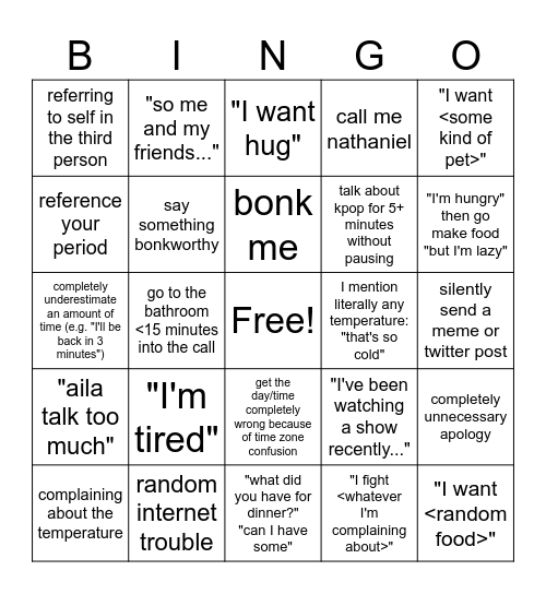 aila bingo Card