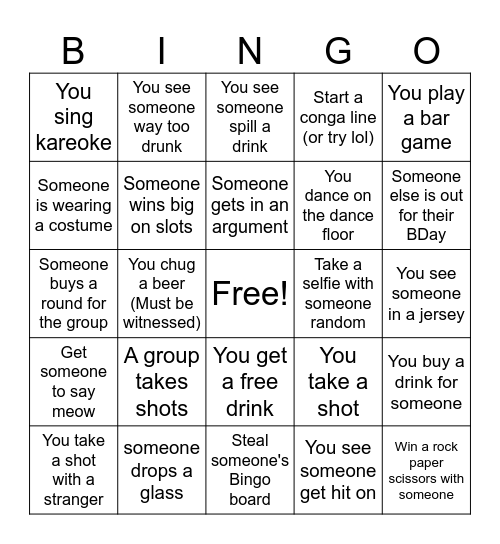 Aiden's BDay Bingo Card