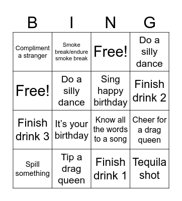 B’s birthday!!!!! Bingo Card