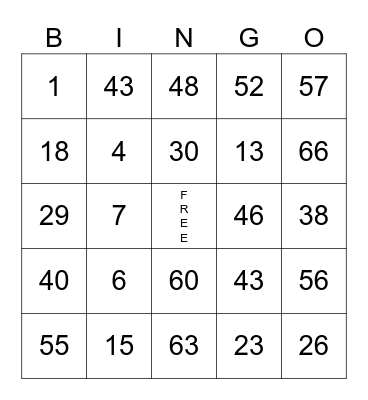 Alexa's Bingo Fun! Bingo Card