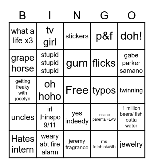 aea bingo Card