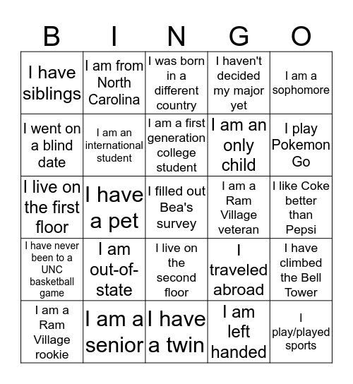 BeaHive Bingo Card