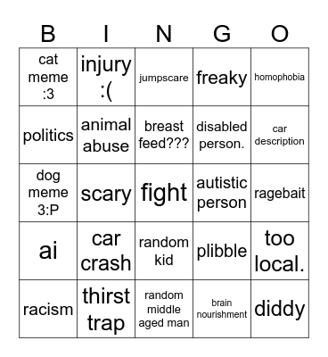 insta reels bingo Card