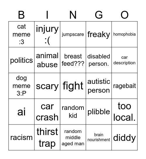 insta reels bingo Card