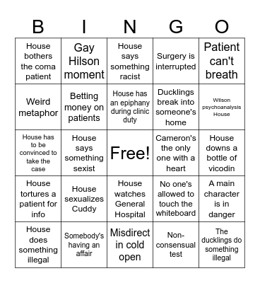 House Bingo Card