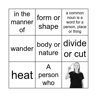 English Review Bingo Card