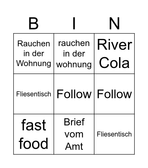 stream Bingo Card