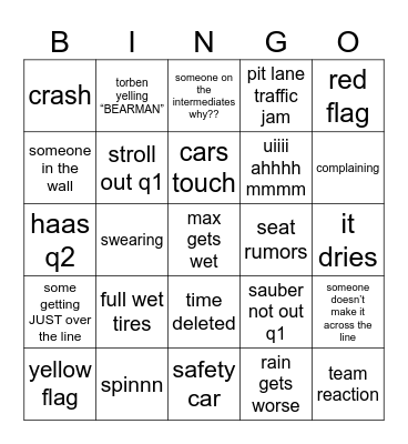 brazil quali attempt 2 Bingo Card