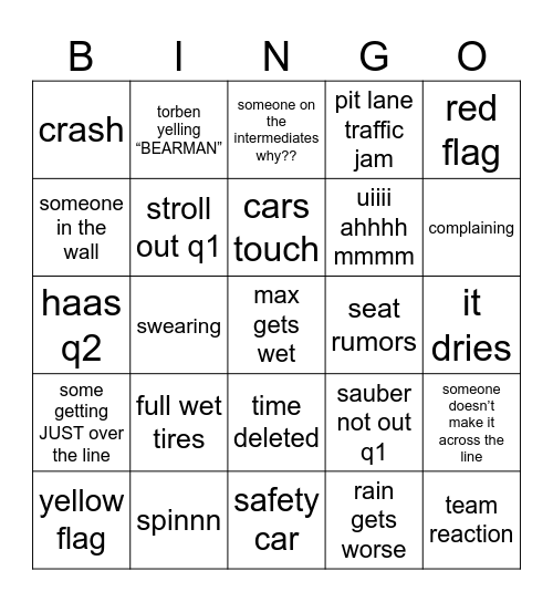 brazil quali attempt 2 Bingo Card