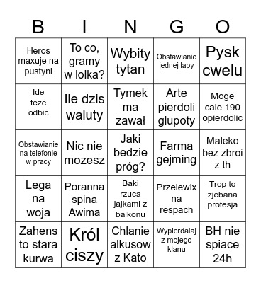 HEC HALOWIŁ 2024 Bingo Card