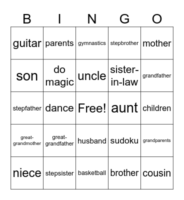 Ca Bingo Card