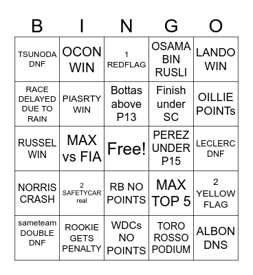 barzil 2024 Bingo Card
