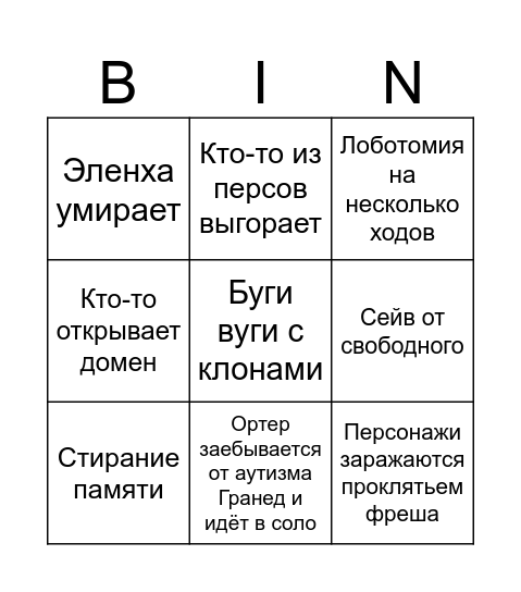 Комедия Архангела Bingo Card