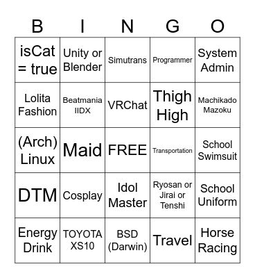 AVARAGE FEDIVERSE USER BINGO Card