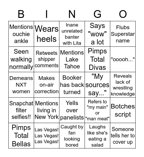 SUMMERSLAM BINGO Card