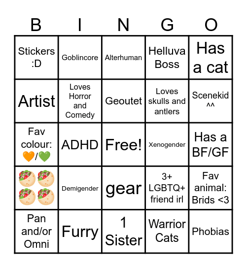 Kuros Bingo Card
