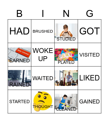 Past Verbs Bingo Card