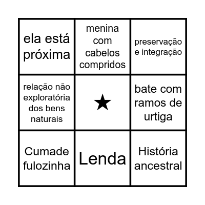 Bingo Memória Ancestral Bingo Card