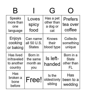BIGO Bingo Card