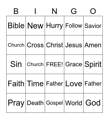 Sermon Bingo.  (To be done only during the sermon) Bingo Card