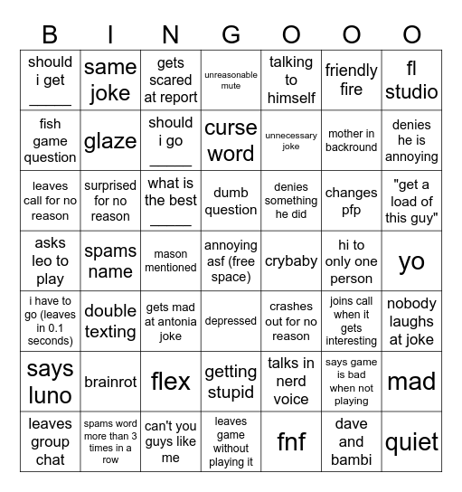 Max bingo 2 Bingo Card