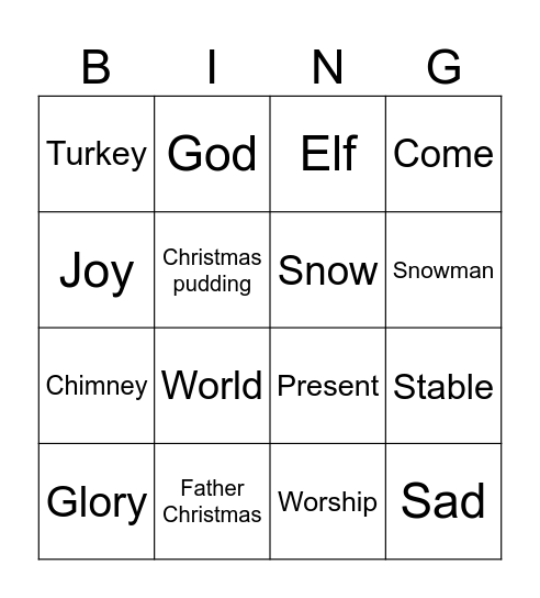 Christmas Bingo Card