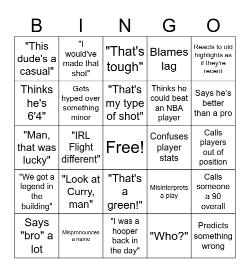 Flightreacts Bingo Card