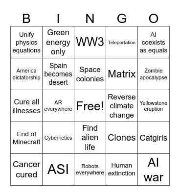 Bingo For The Next 50 Years Bingo Card