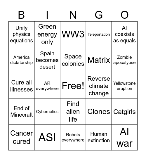 Bingo For The Next 50 Years Bingo Card