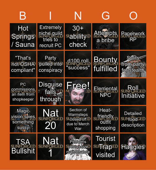 Sunforged Episode 47: Warm Steps, Cold Hearts Bingo Card