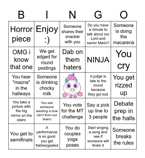 BEST Bingo Card