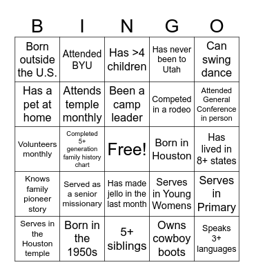 Do You Know Your Neighbor? Bingo Card