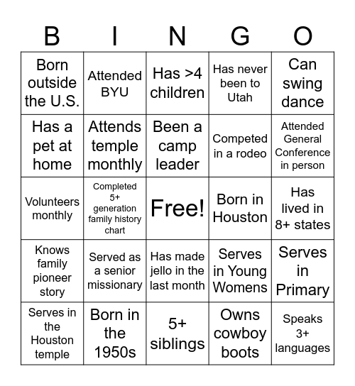 Do You Know Your Neighbor? Bingo Card