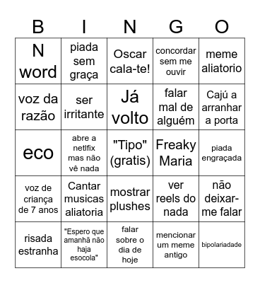Bingo da Maria Bingo Card