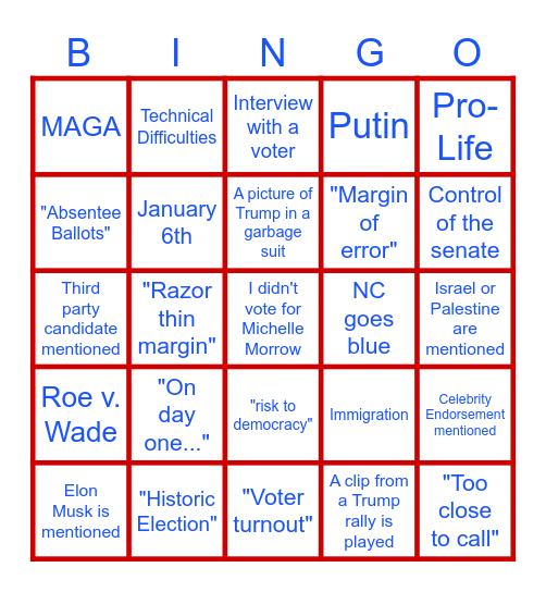 Election Bingo Card