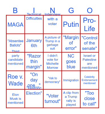 Election Bingo Card