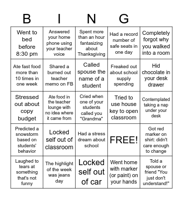 DEVOLSON BINGO Card