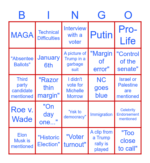 Election Bingo Card