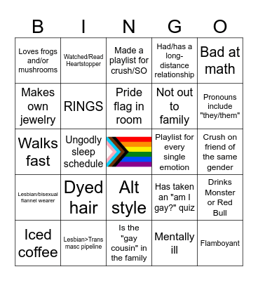 LGBTQ+ Bingo Card