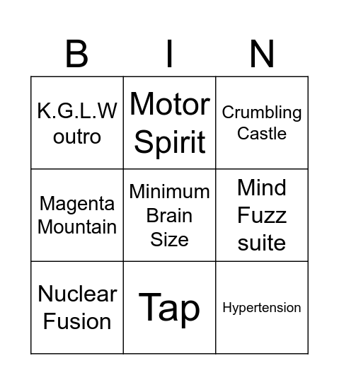 Paso Robles Bingo Card