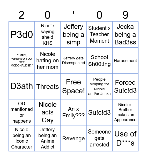 Class of '09 Bingo Card