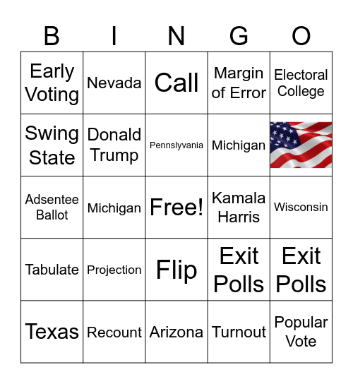 Election Night Bingo Card