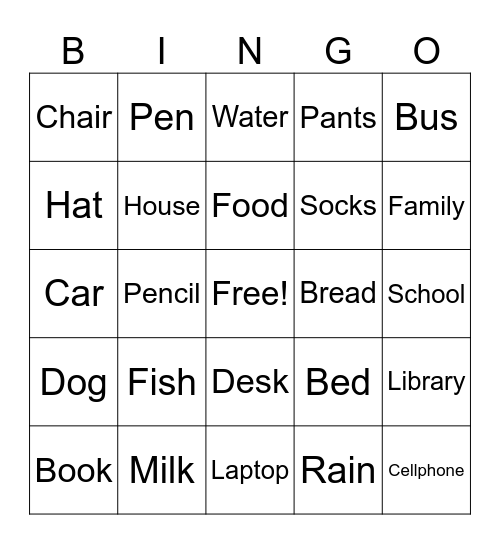 Everyday Bingo Card