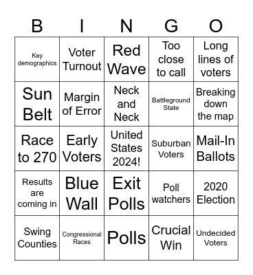 2024 Election Bingo Card