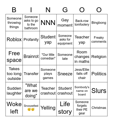 9HI Bingo Card