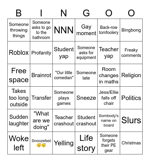 9HI Bingo Card
