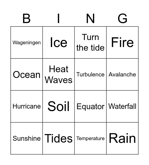Pyrus Bingo Card