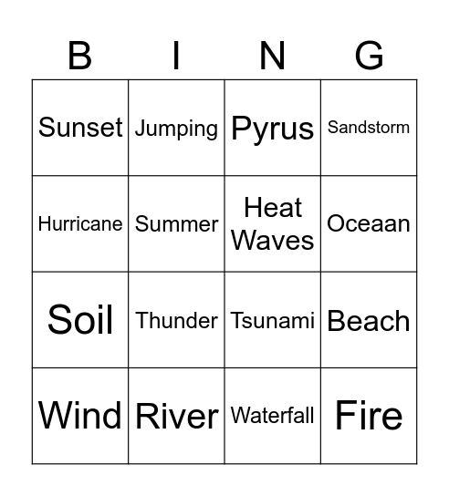 Pyrus Bingo Card