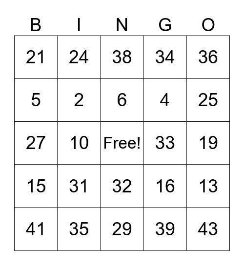 Ladies Night Bingo Card